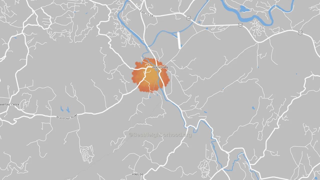 Bike Grade map of Brasstown, NC