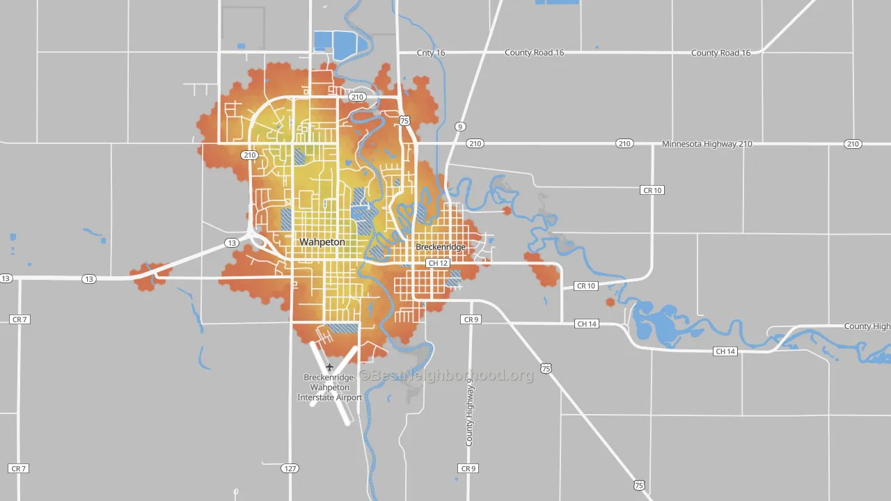 Bike Grade map of Breckenridge, MN