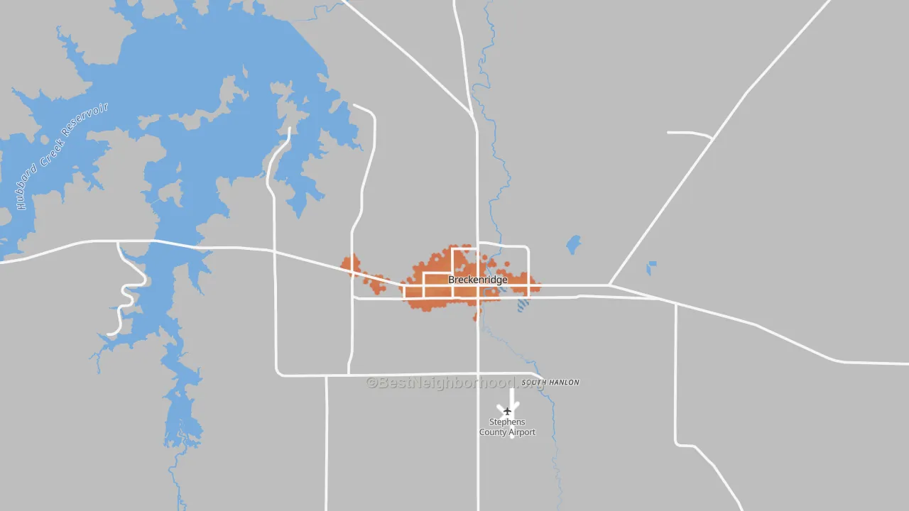 Bike Grade map of Breckenridge, TX