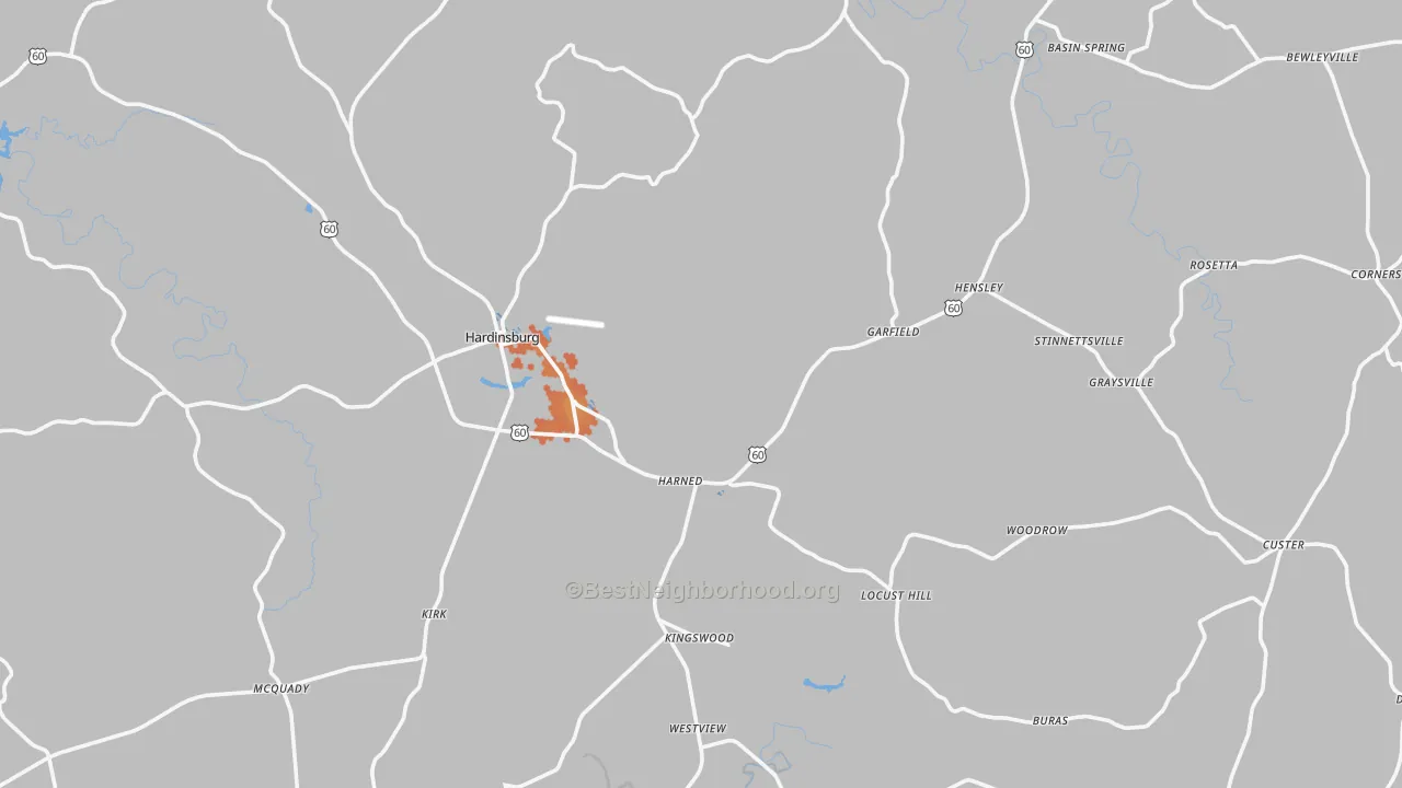 Bike Grade map of Breckinridge County, KY
