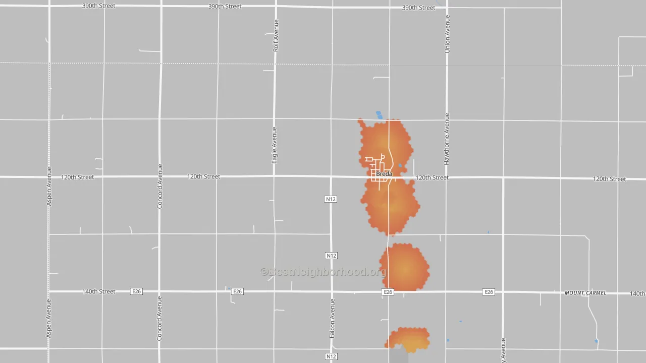 Bike Grade map of Breda, IA