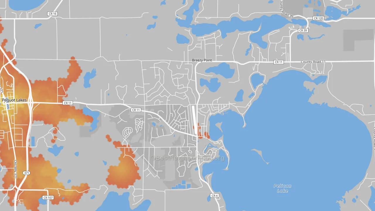 Bike Grade map of Breezy Point, MN