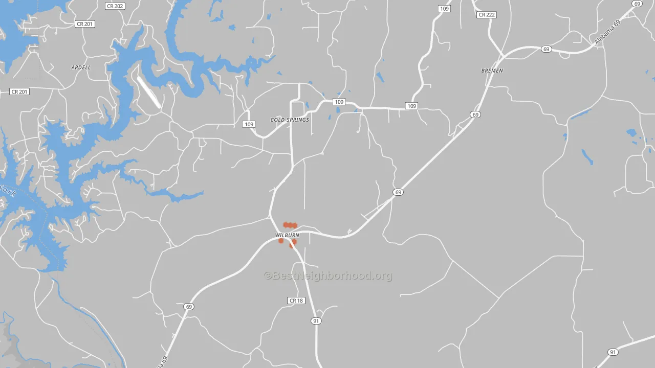Bike Grade map of Bremen, AL