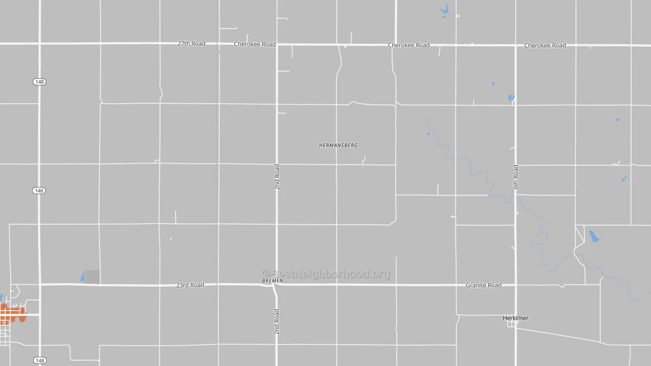 Bike Grade map of Bremen, KS