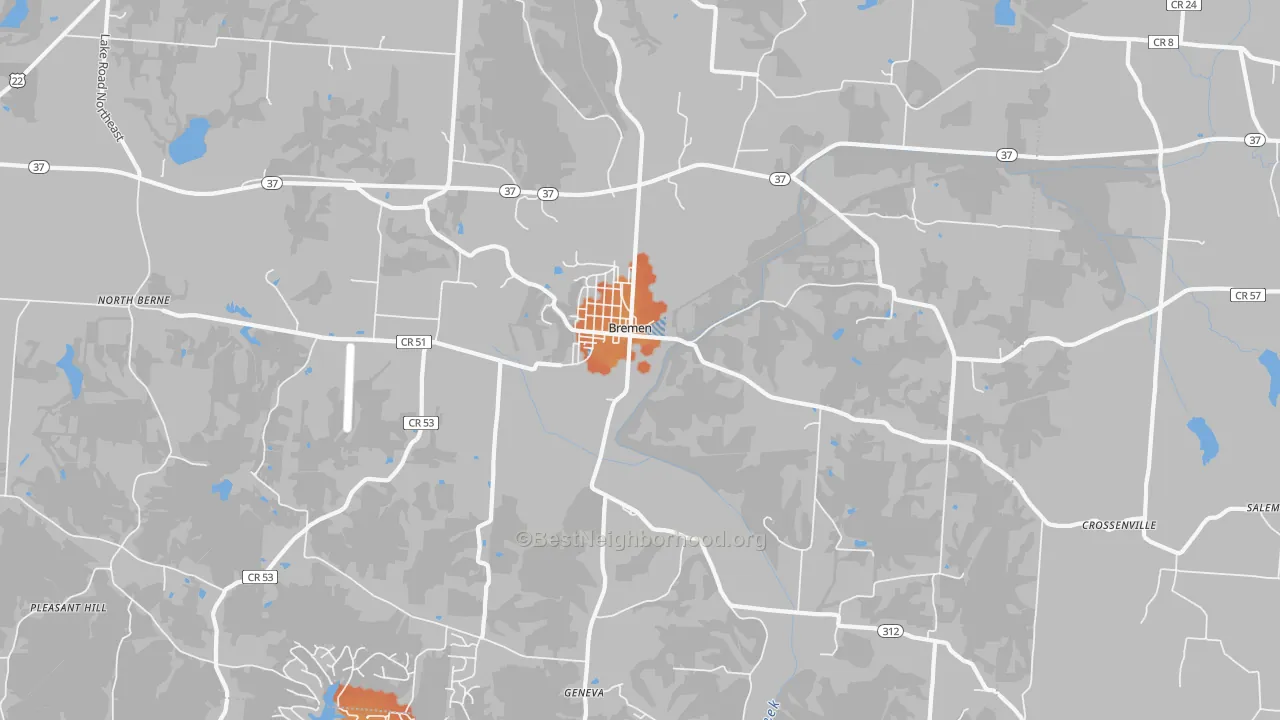 Bike Grade map of Bremen, OH