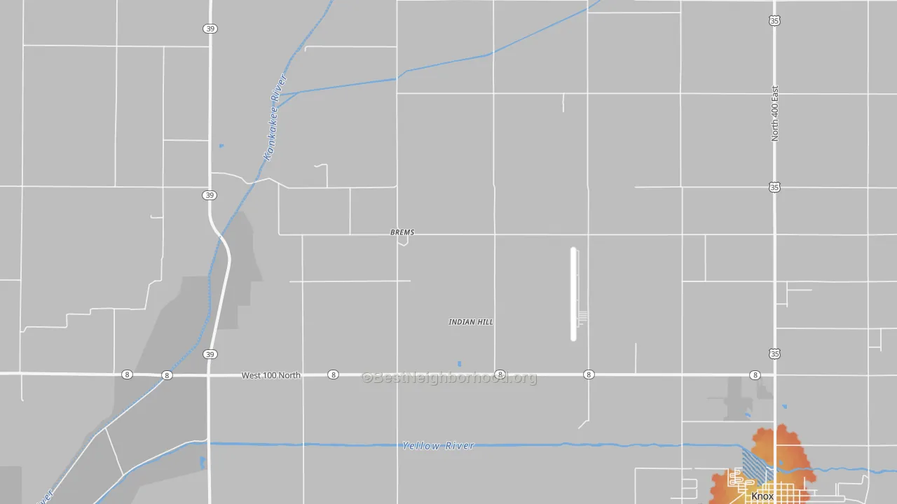 Bike Grade map of Brems, IN