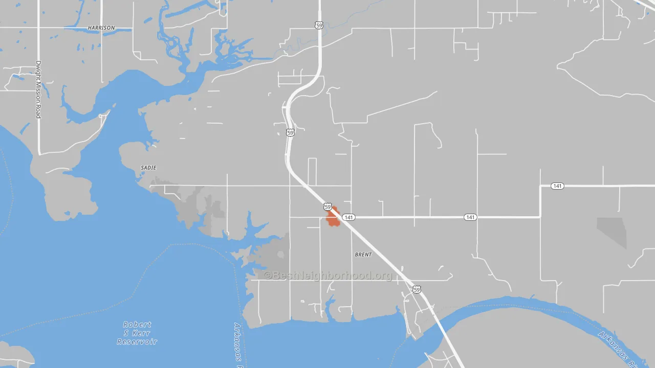 Bike Grade map of Brent, OK