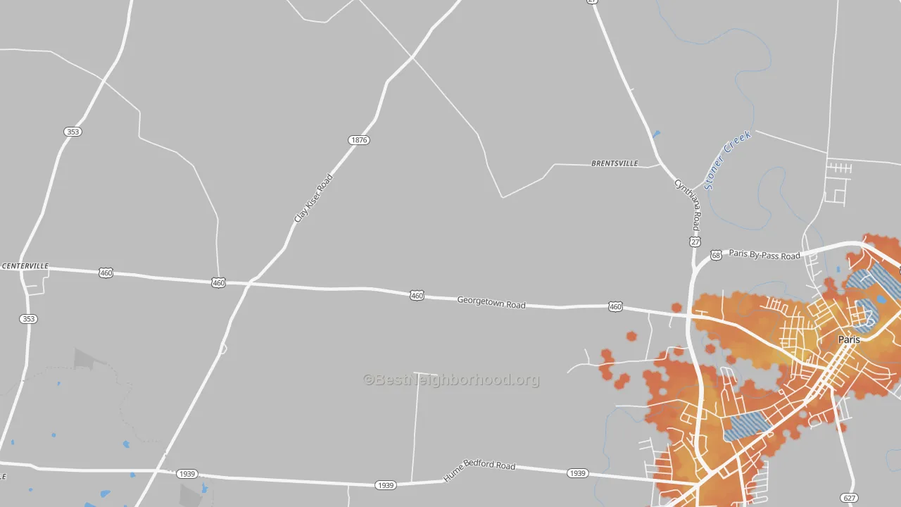Bike Grade map of Brentsville, KY