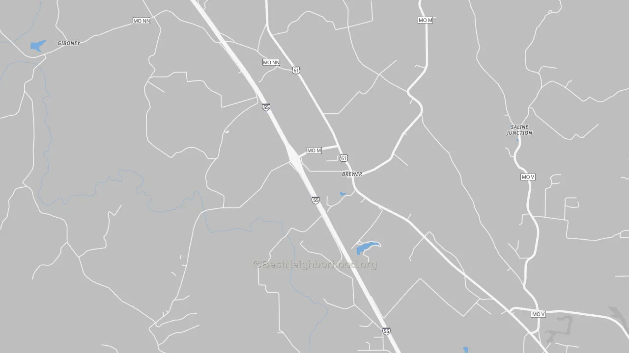 Bike Grade map of Brewer, MO