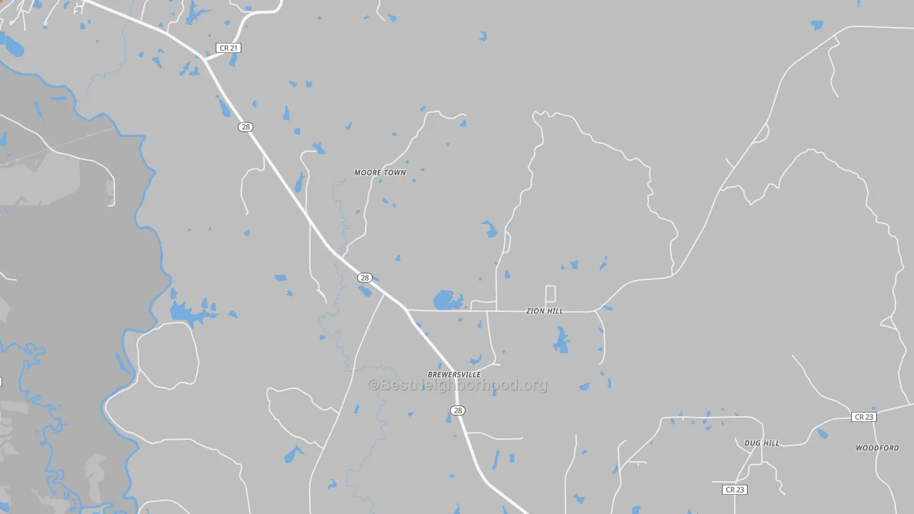 Bike Grade map of Brewersville, AL