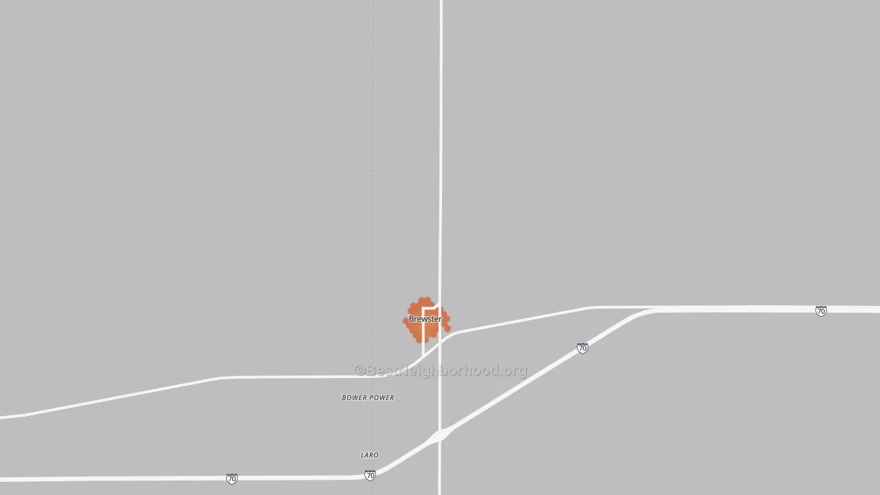 Bike Grade map of Brewster, KS