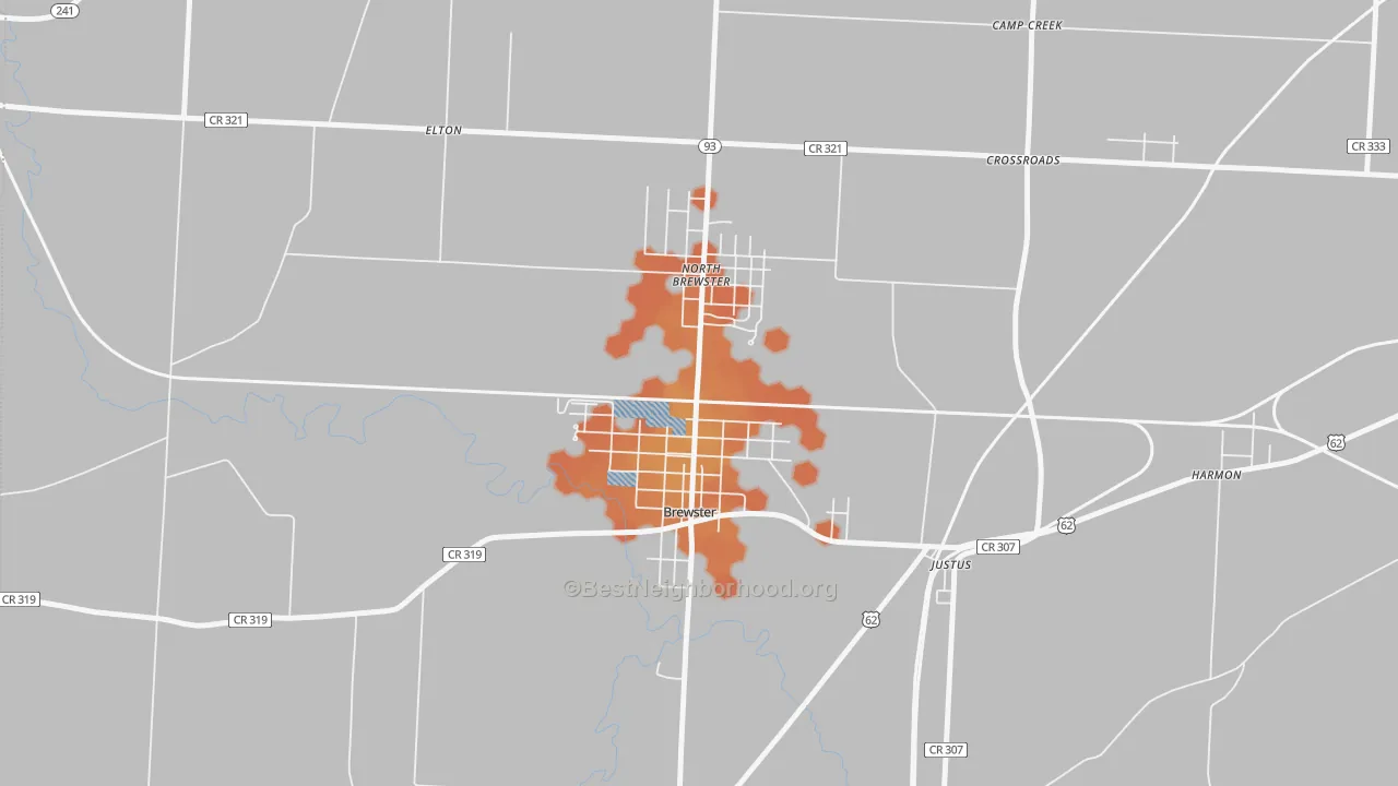 Bike Grade map of Brewster, OH