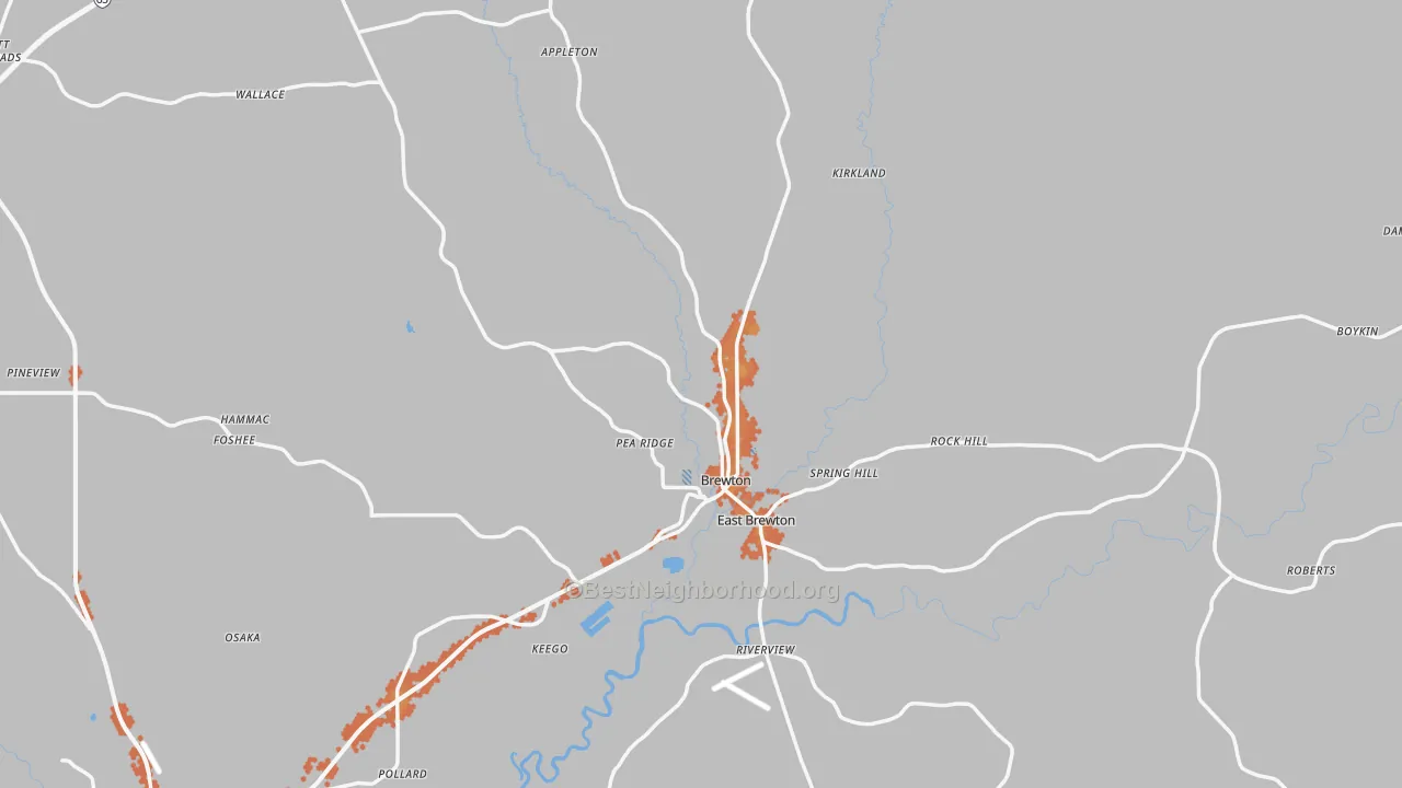 Bike Grade map of Brewton, AL