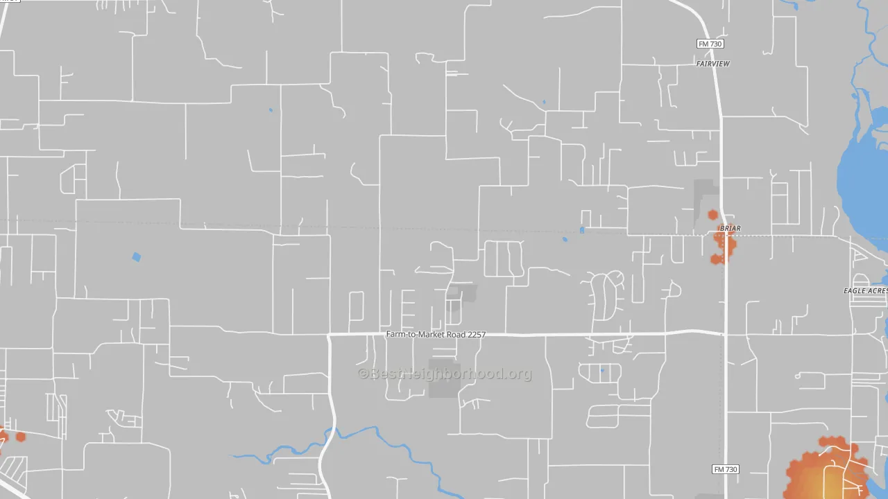 Bike Grade map of Briar, TX