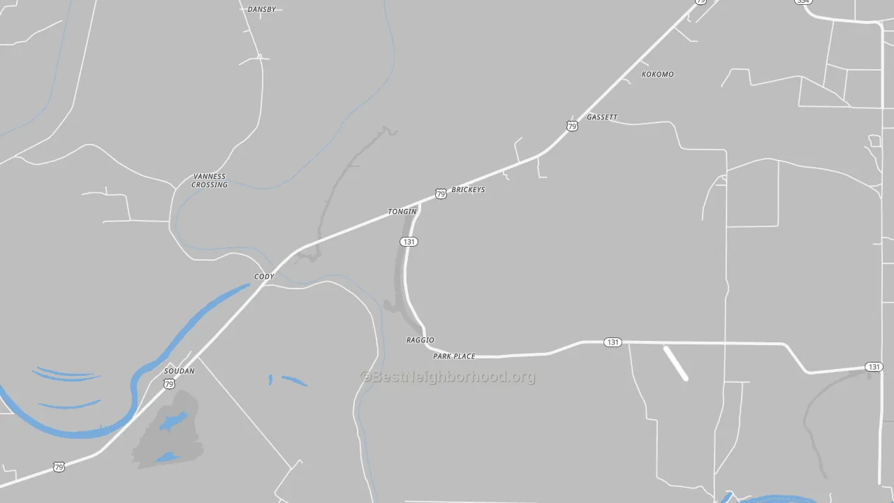 Bike Grade map of Brickeys, AR