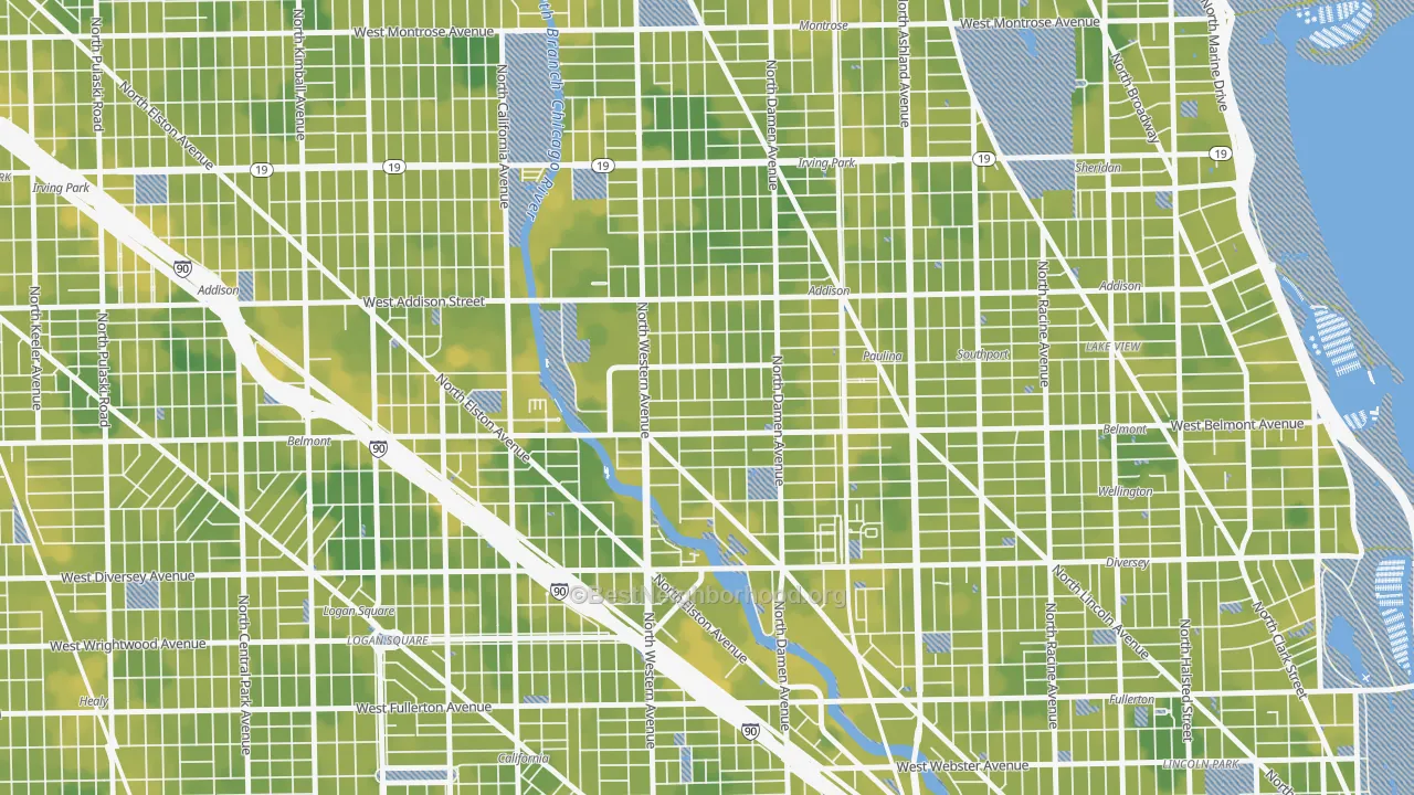 Bike Grade map of Bricktown, Chicago, IL