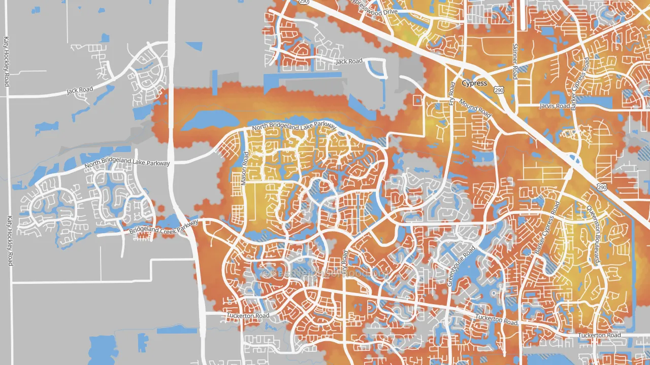 Bike Grade map of Bridgeland, Cypress, TX