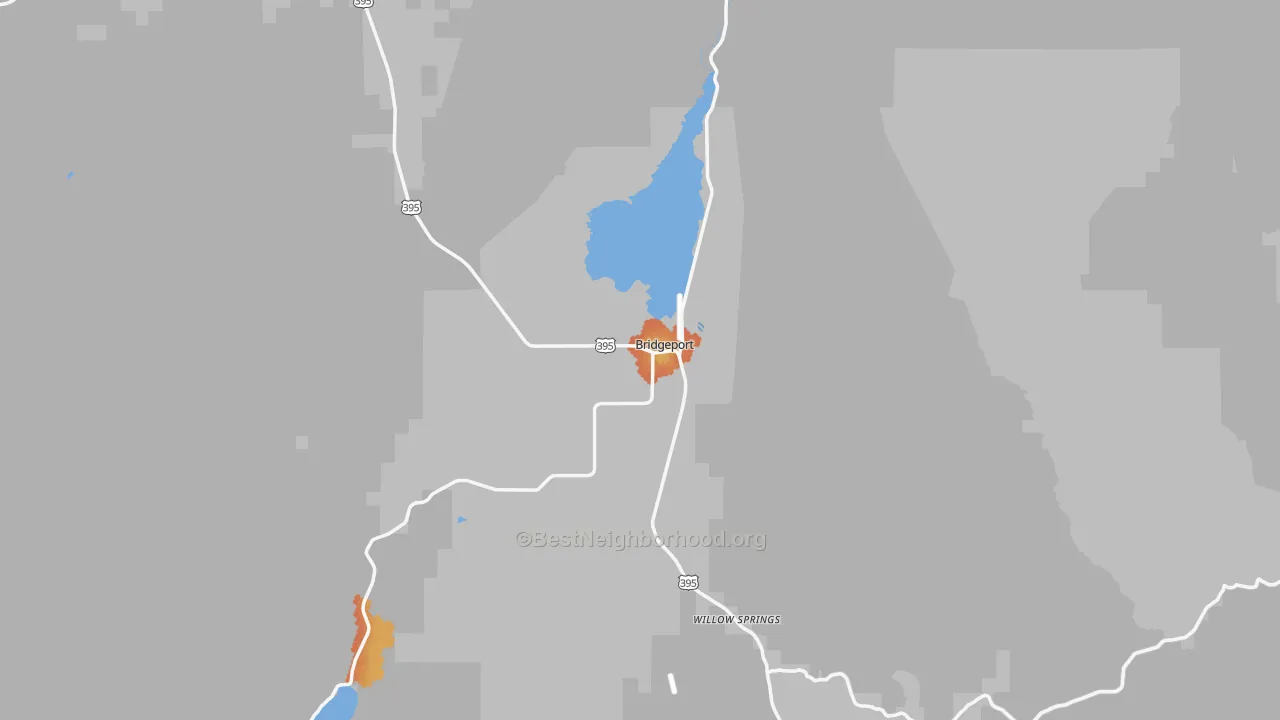 Bike Grade map of Bridgeport, CA