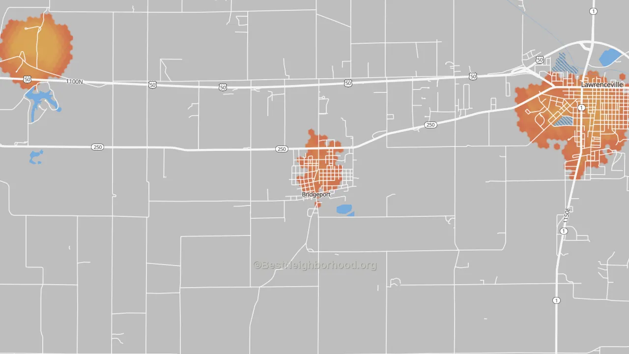 Bike Grade map of Bridgeport, IL