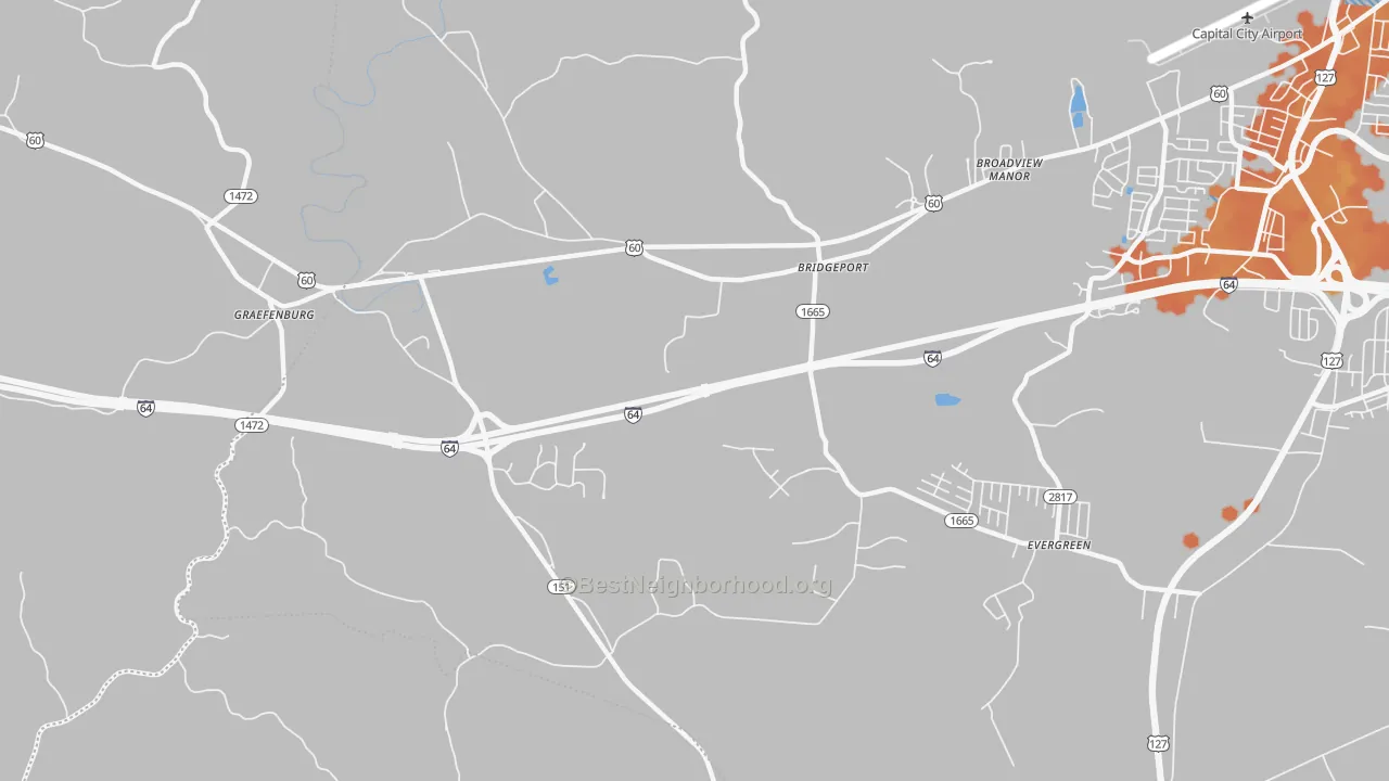 Bike Grade map of Bridgeport, KY