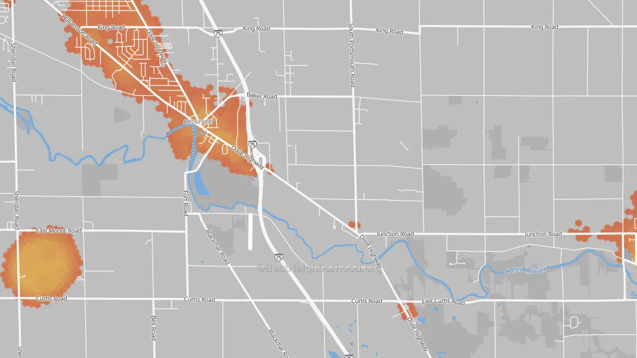 Bike Grade map of Bridgeport, MI