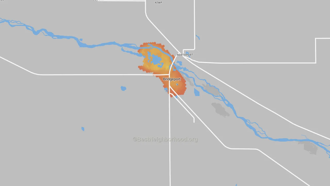 Bike Grade map of Bridgeport, NE