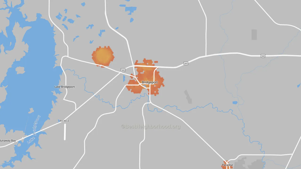 Bike Grade map of Bridgeport, TX