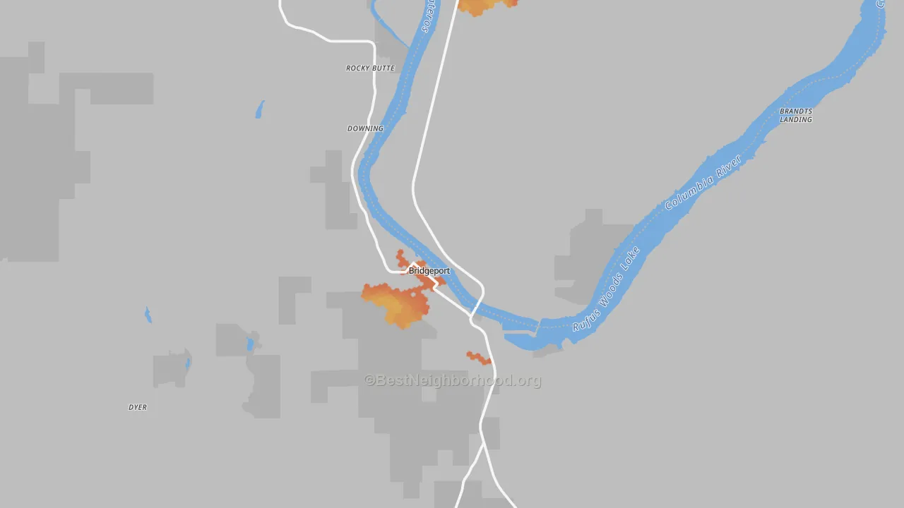 Bike Grade map of Bridgeport, WA