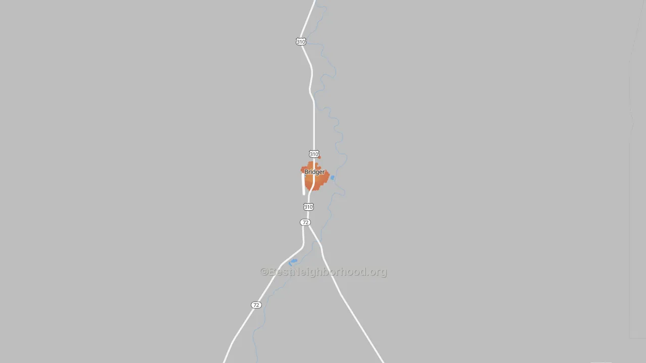 Bike Grade map of Bridger, MT