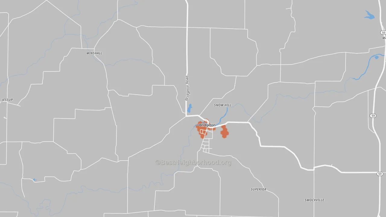 Bike Grade map of Bridgeton, IN