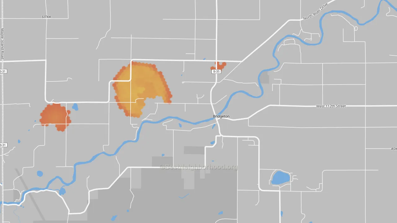 Bike Grade map of Bridgeton, MI