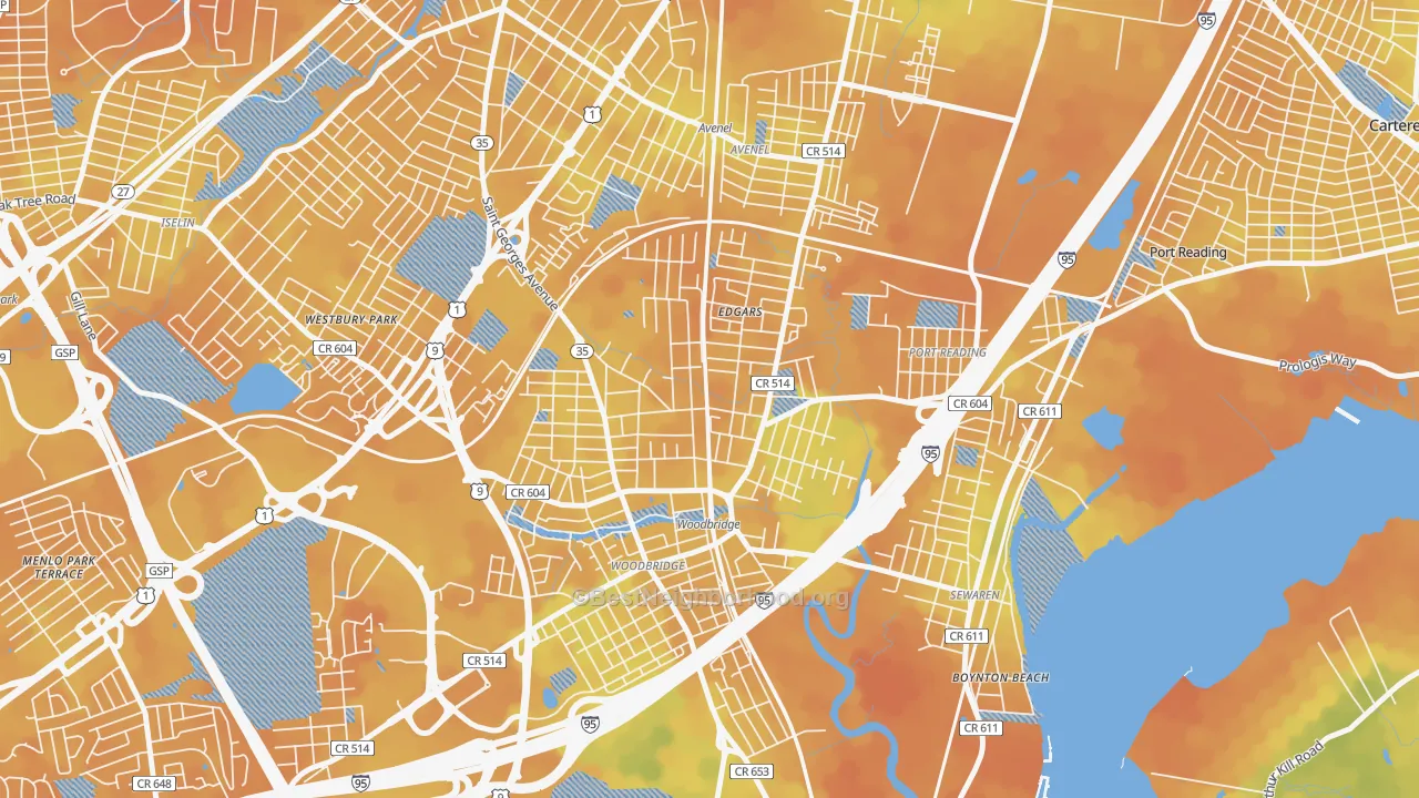 Bike Grade map of Bridgeton, Woodbridge, NJ
