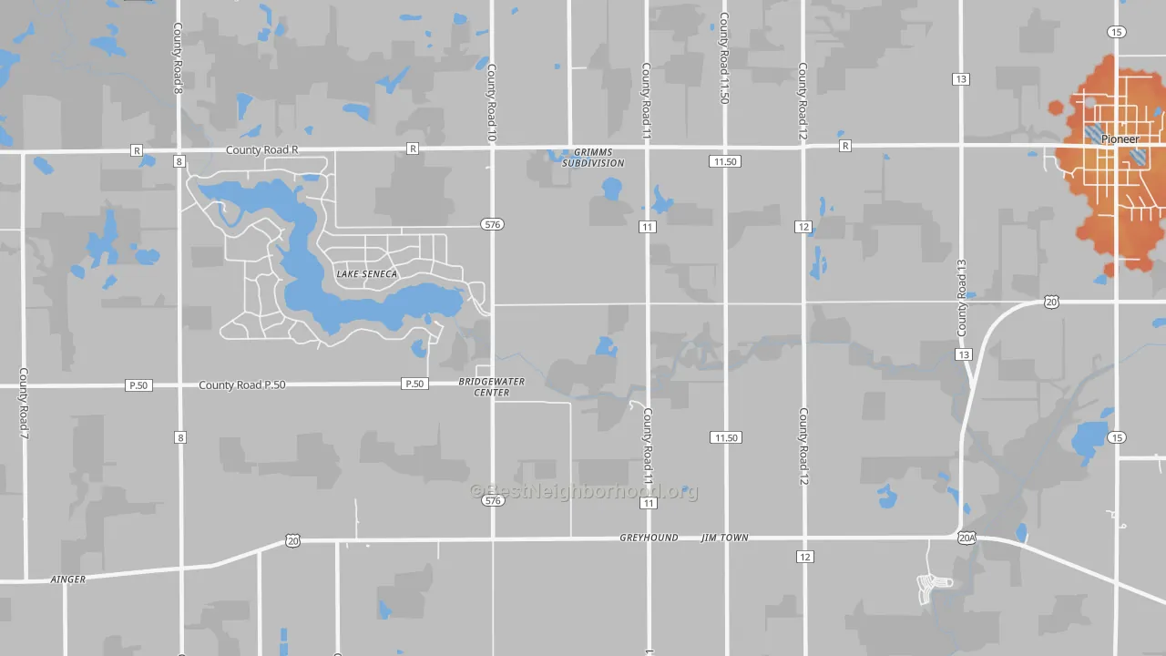 Bike Grade map of Bridgewater Center, OH