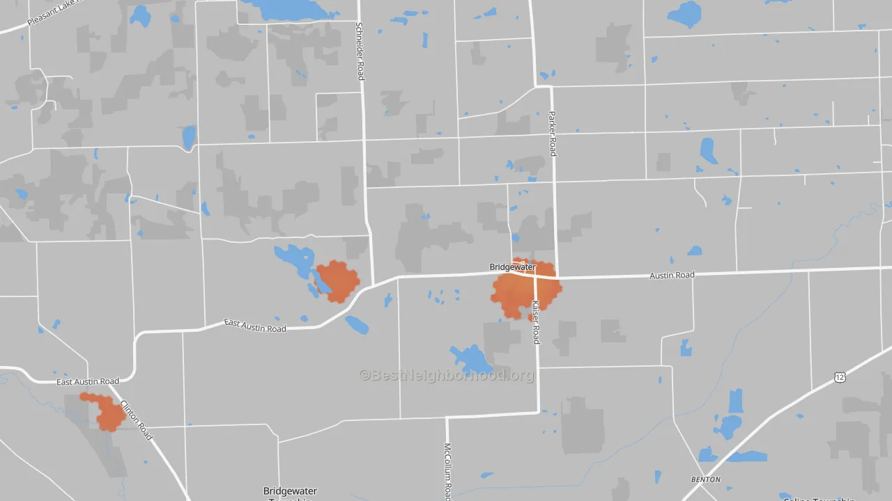 Bike Grade map of Bridgewater, MI