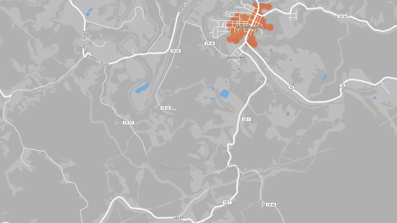 Bike Grade map of Bridgeway, WV