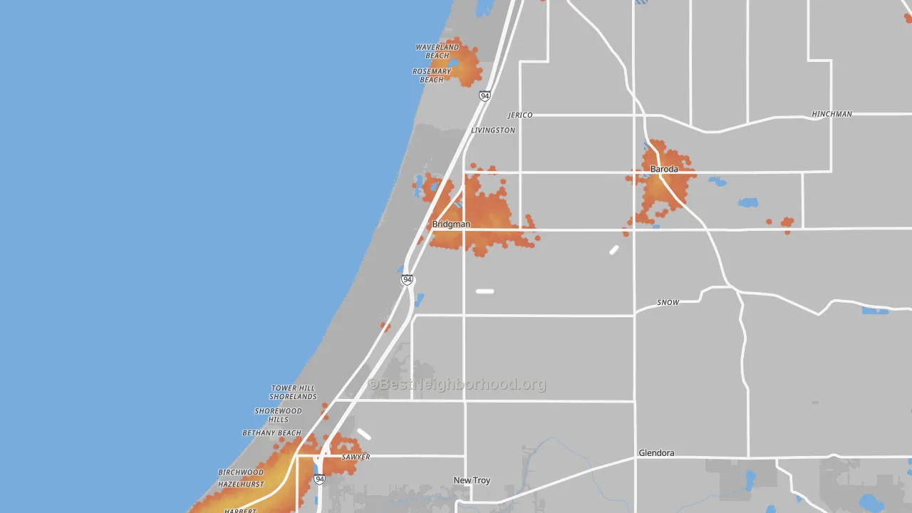 Bike Grade map of Bridgman, MI