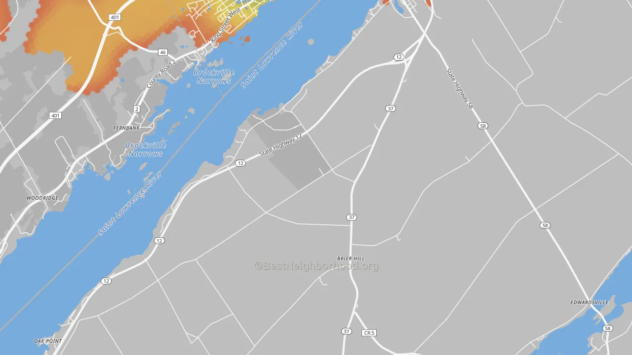 Bike Grade map of Brier Hill, NY