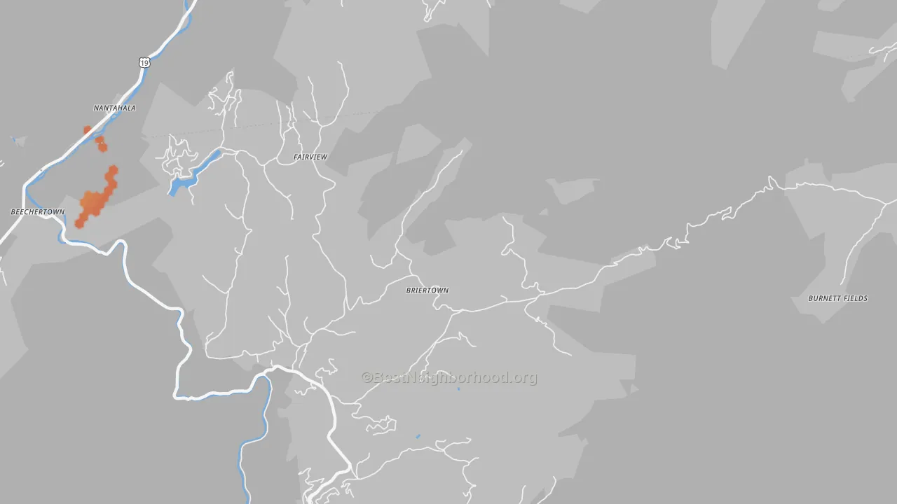 Bike Grade map of Briertown, NC