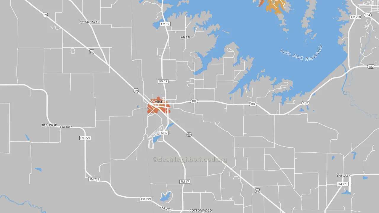 Bike Grade map of Bright Star, TX