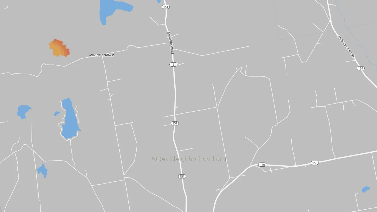 Bike Grade map of Brighton, ME