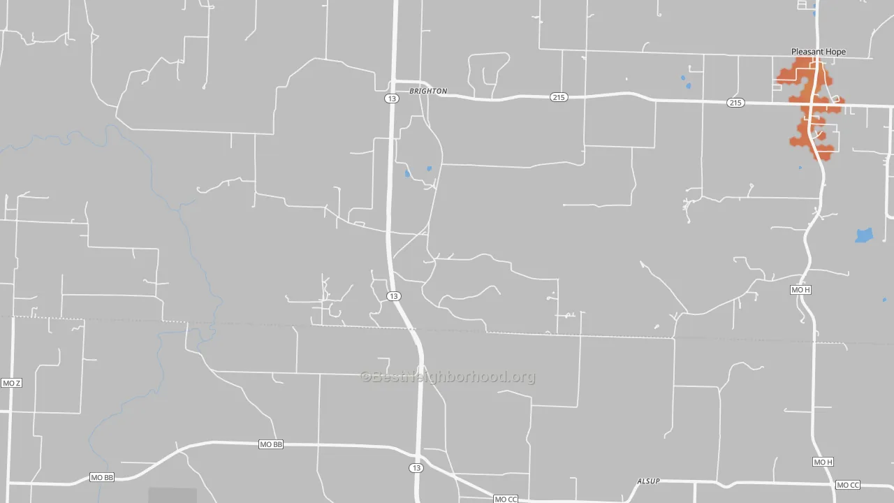 Bike Grade map of Brighton, MO
