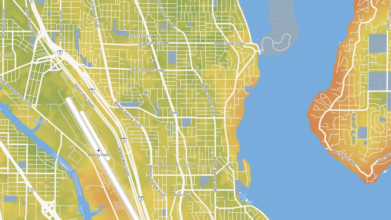 Bike Grade map of Brighton, Seattle, WA