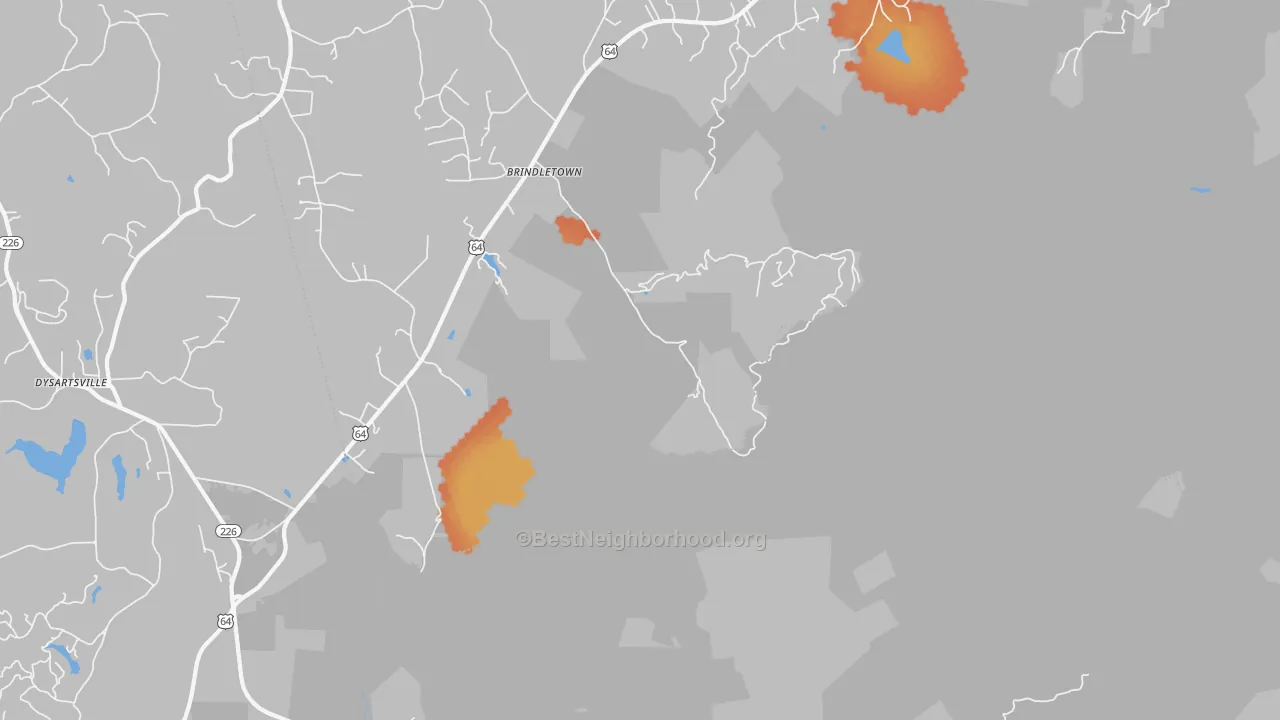 Bike Grade map of Brindle Town, NC