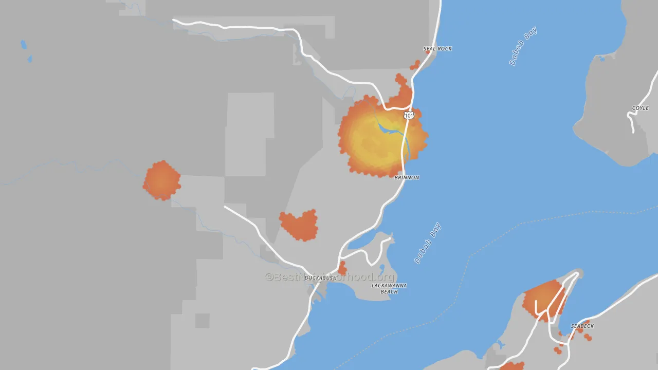 Bike Grade map of Brinnon, WA