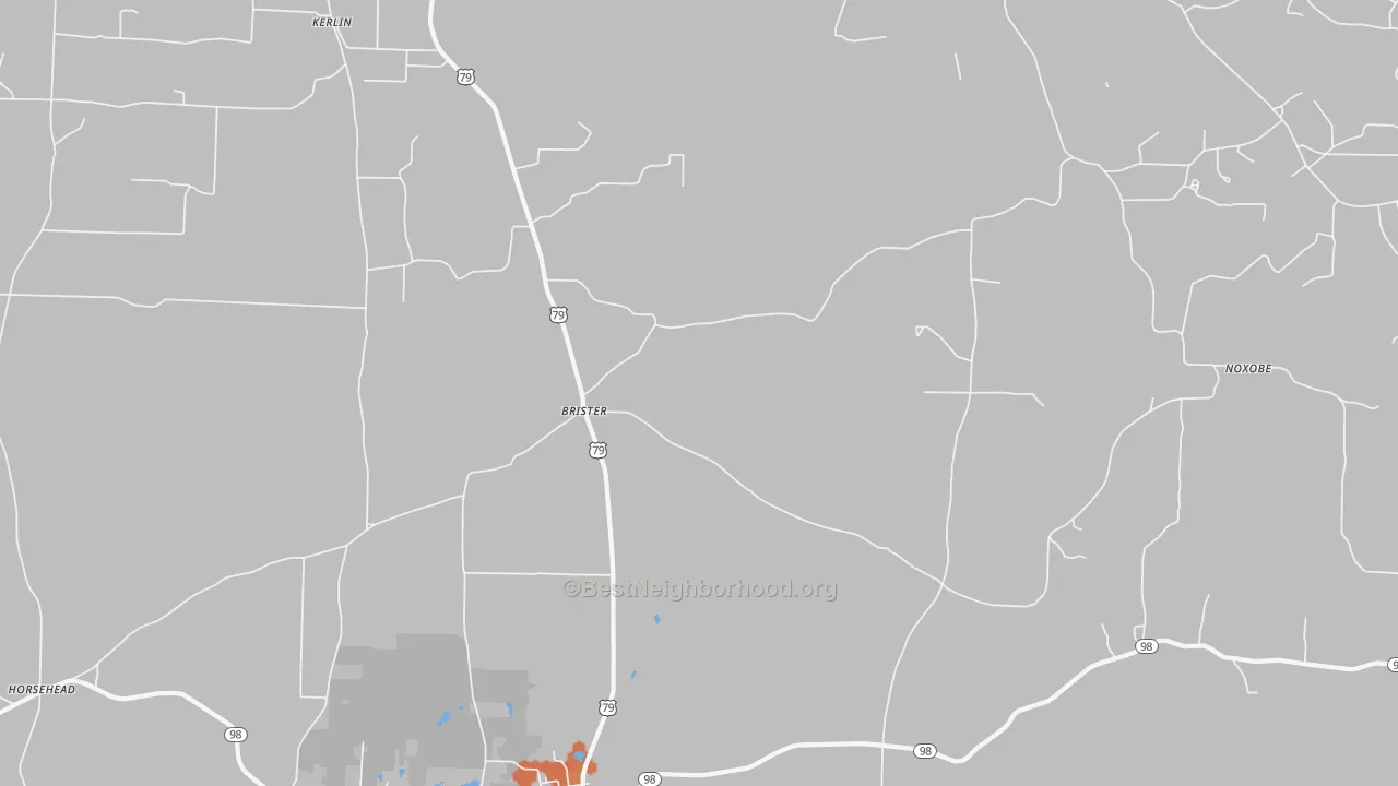 Bike Grade map of Brister, AR