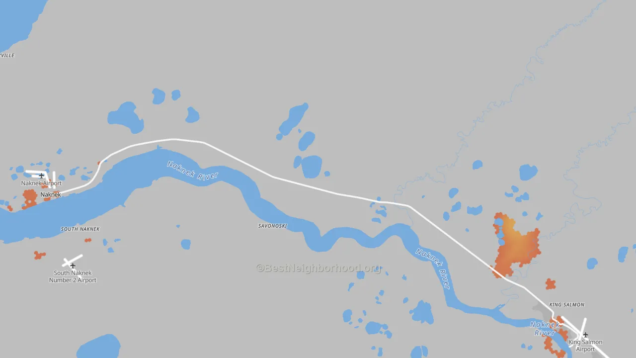 Bike Grade map of Bristol Bay Borough, AK