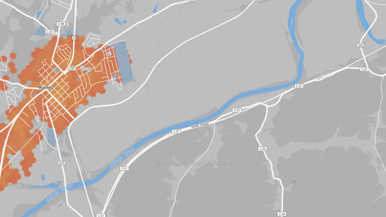 Bike Grade map of Bristol Village, OH