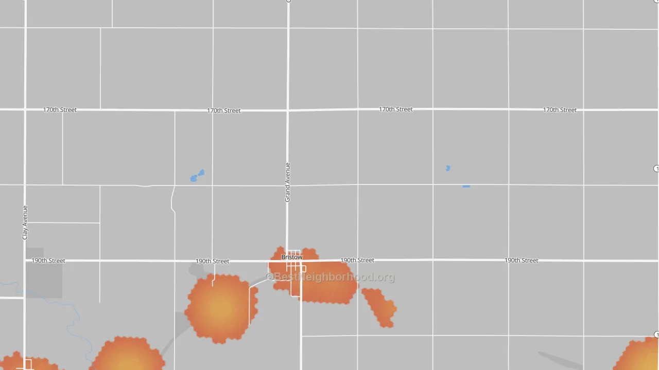 Bike Grade map of Bristow, IA