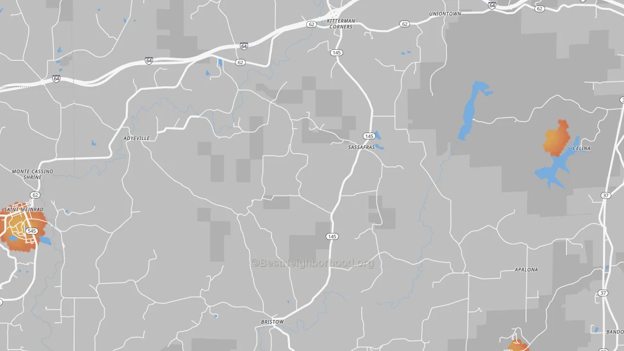 Bike Grade map of Bristow, IN