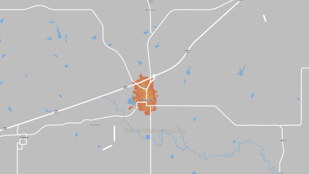 Bike Grade map of Bristow, OK